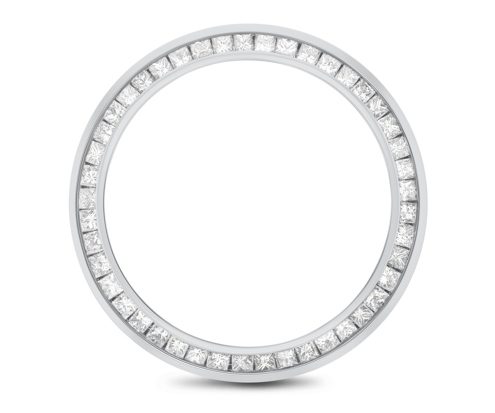 LADIES 2CT PRINCESS CUT NATURAL DIAMOND BEZEL 14KW FOR ROLEX DATJEUST PRESIDENT