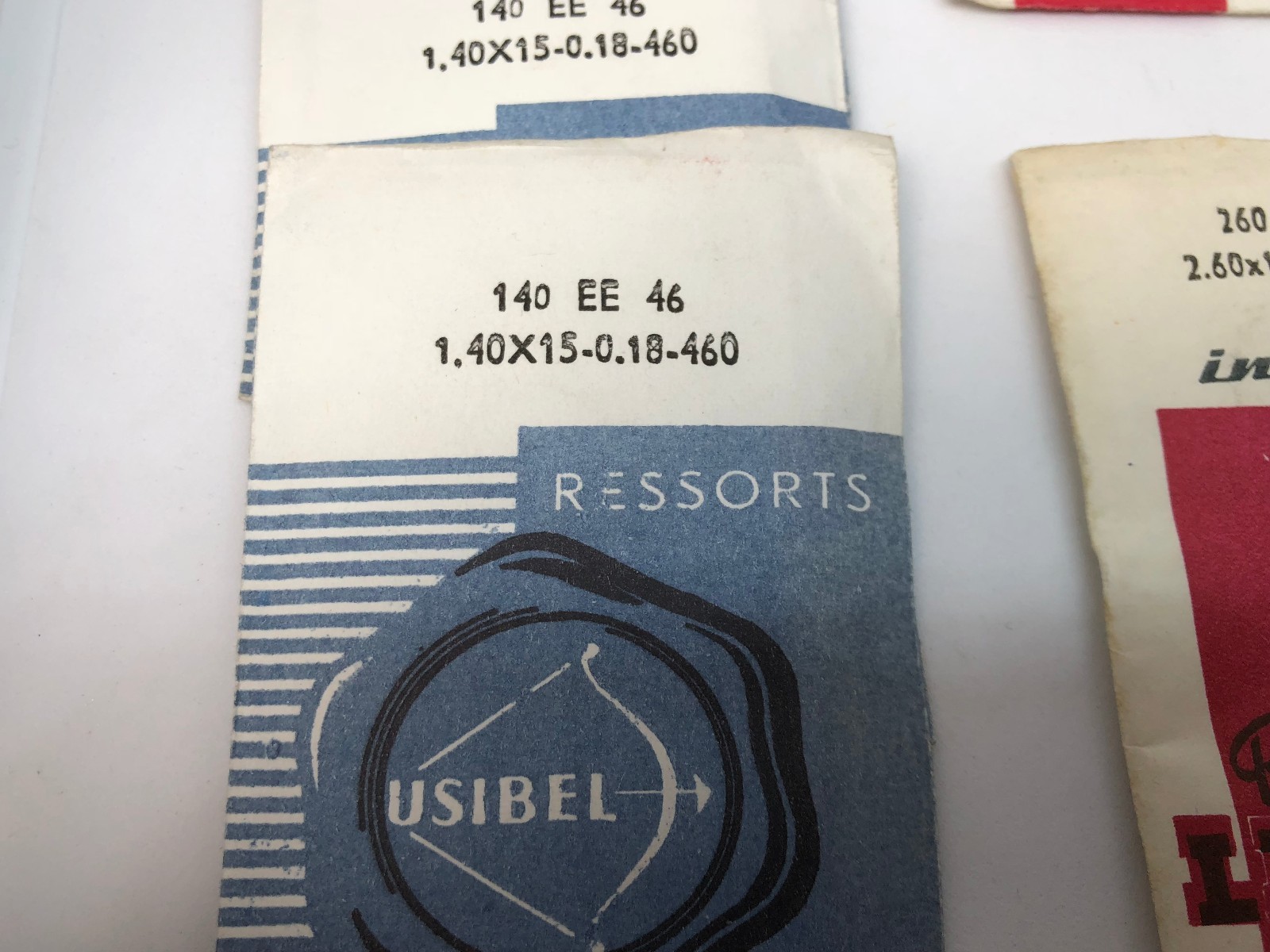 Lot of 6 Packages of INALTEX Springs RESSORTS for Watches. 140EE46 – 250NN78TR
