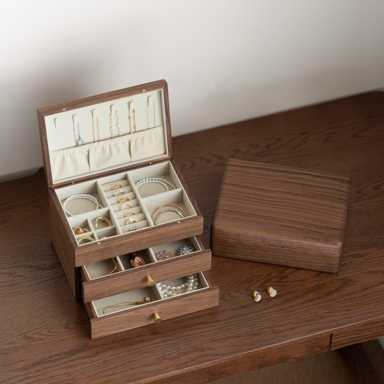 YESWOOD Jewelry Box Organizer, North America Black Walnut Wood Jewelry Boxes …