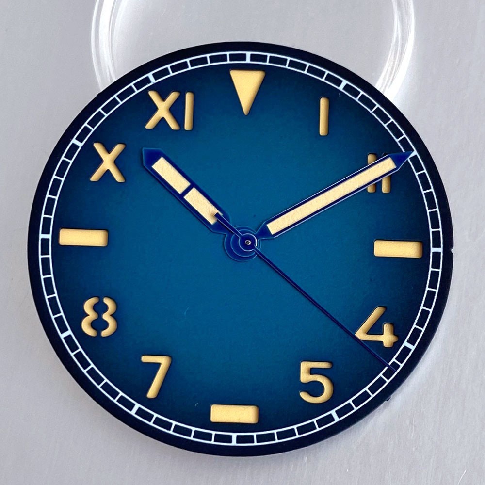 35mm California Black Coffee Watch Dial Roman Numeral fit NH35 NH36 Miyota 8215