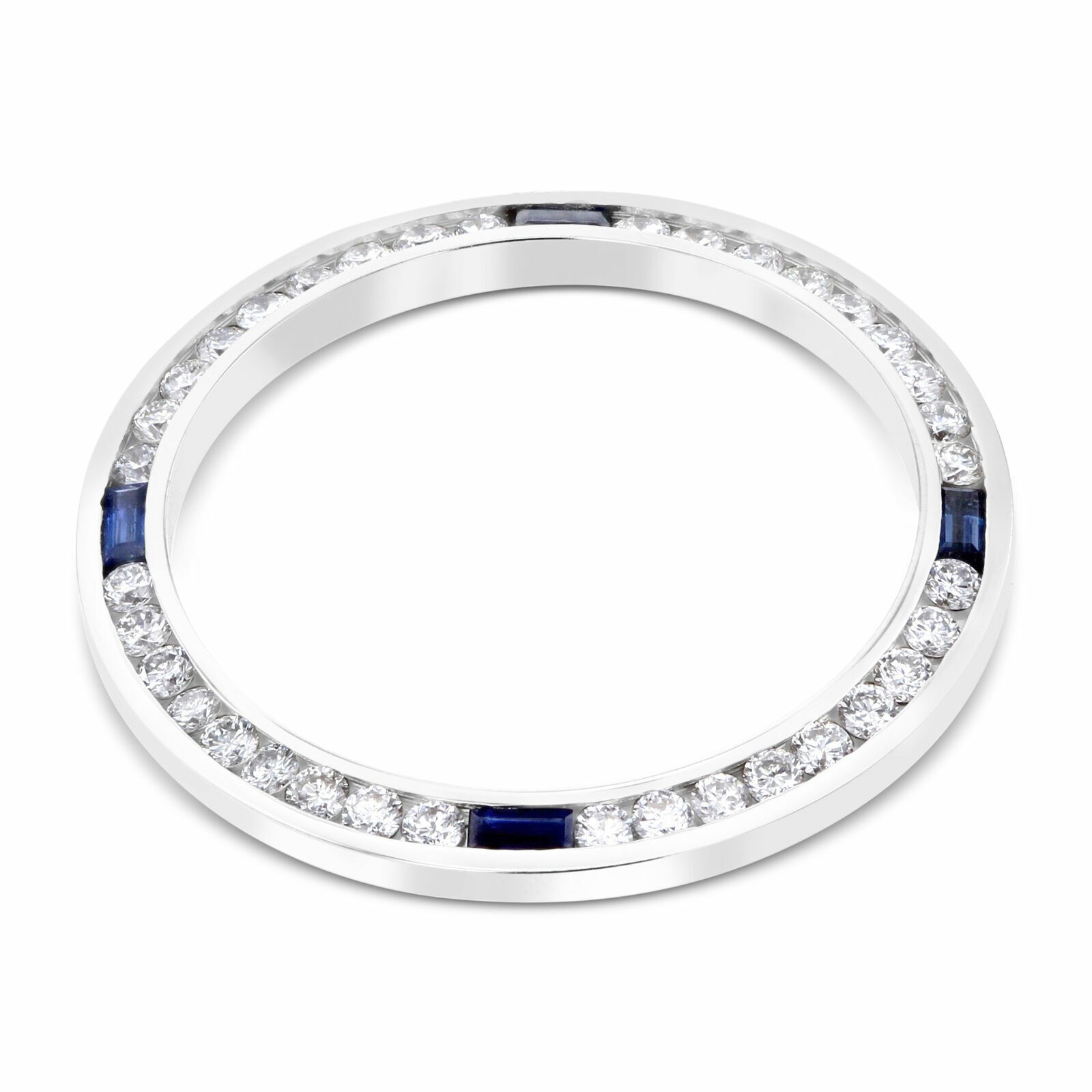 1CT NATURAL DIAMOND BEZEL 18KW FOR ROLEX DATE DATEJUST PRESIDENT WITH SAPPHIRES