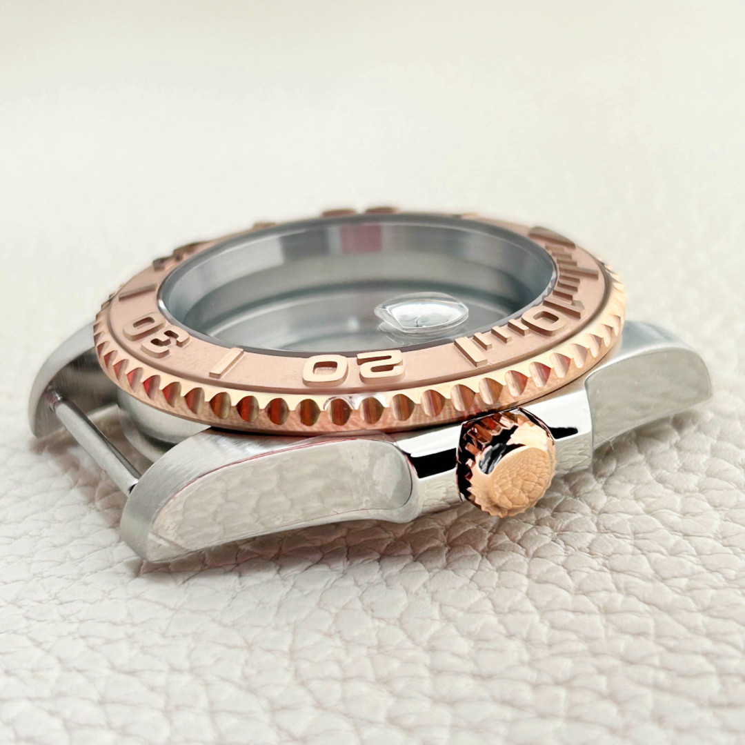 Two Tone Rose Gold For Nh35 nh36 Movement 40mm Watch Case Strap Sapphire Mod