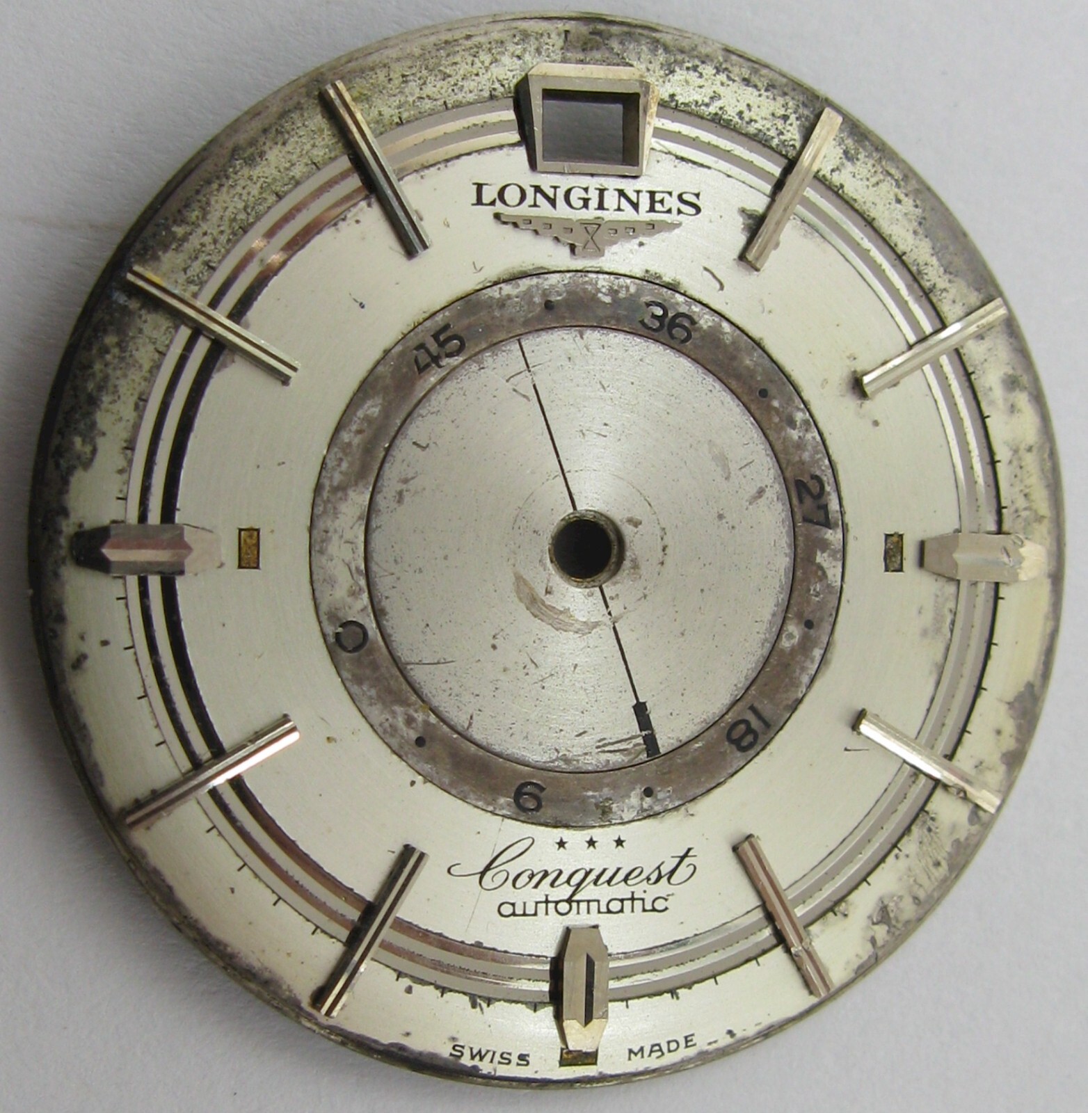 Longines 294 Conquest Watch part used dial 45 Hr. power reserve Watch