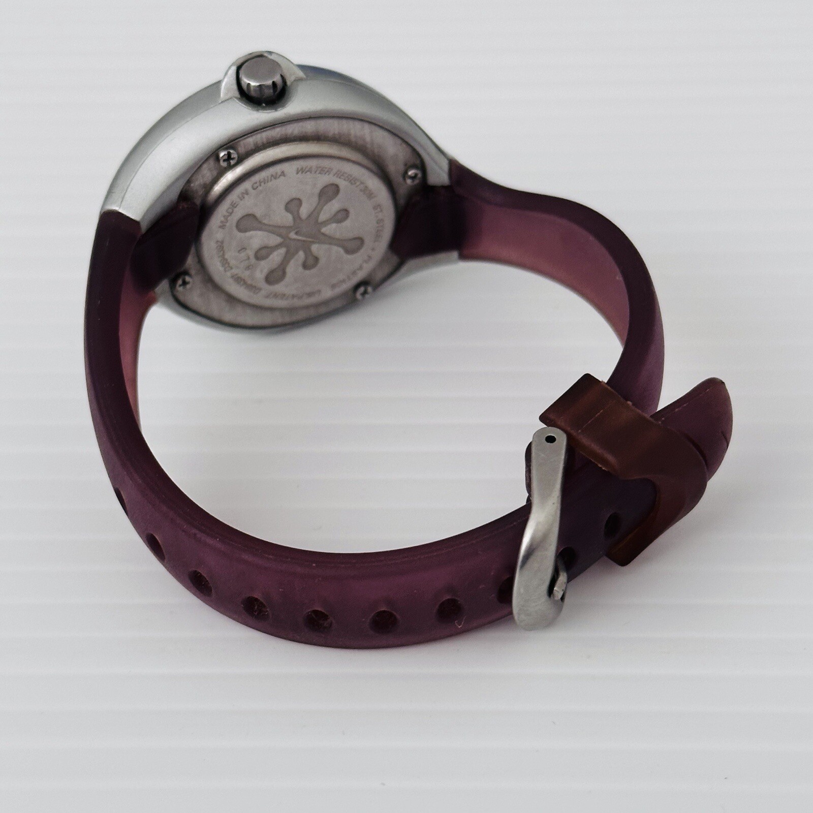 Vintage NIKE Triax Pink Sports Watch Splat – Silicone Band Silver – PARTS ONLY