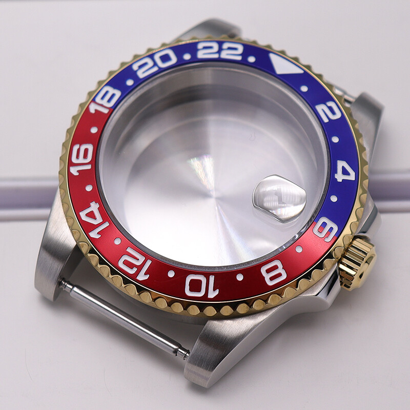 Brushed Watch Cases parts Modifying GMT Ceramic bezel For Seiko nh35 36 Movement