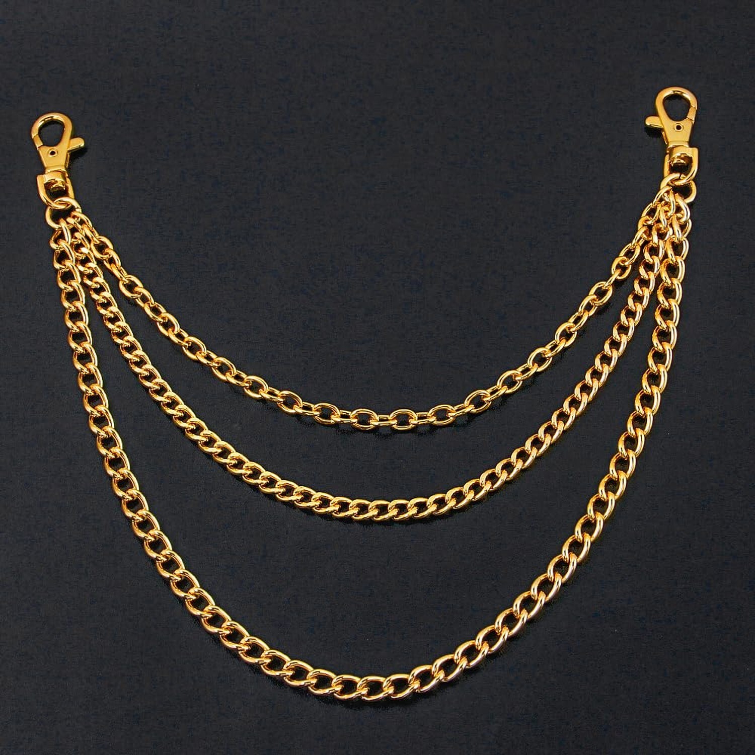 Gold/Silver Customizable Pocket Watch14 Inch Chain with Twisted Thick & T Bar…