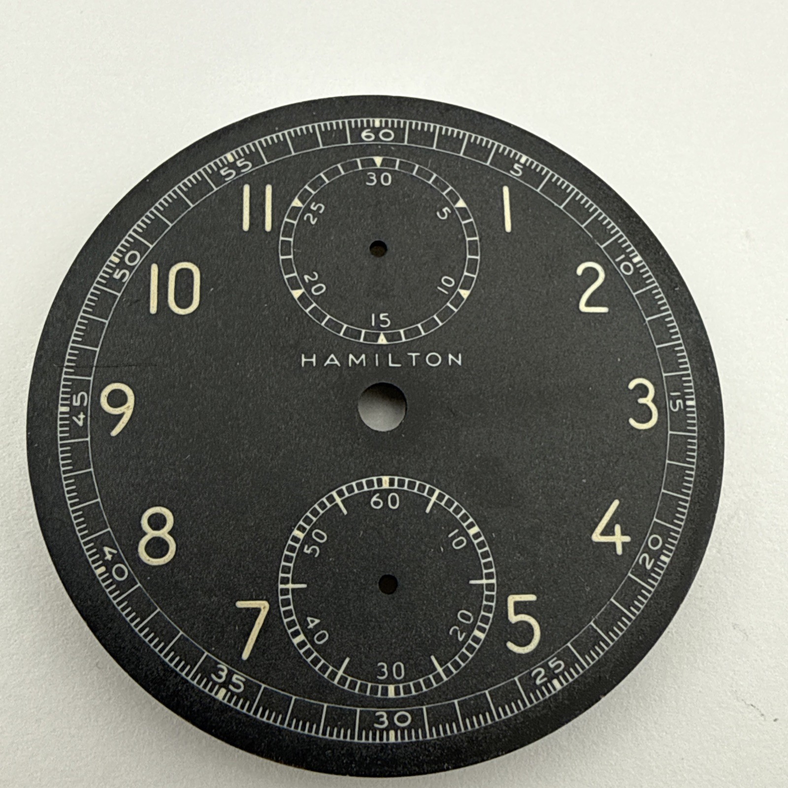 1942 HAMILTON MODEL 23 WWII Military Chronograph OEM Black Dial New Old Stock
