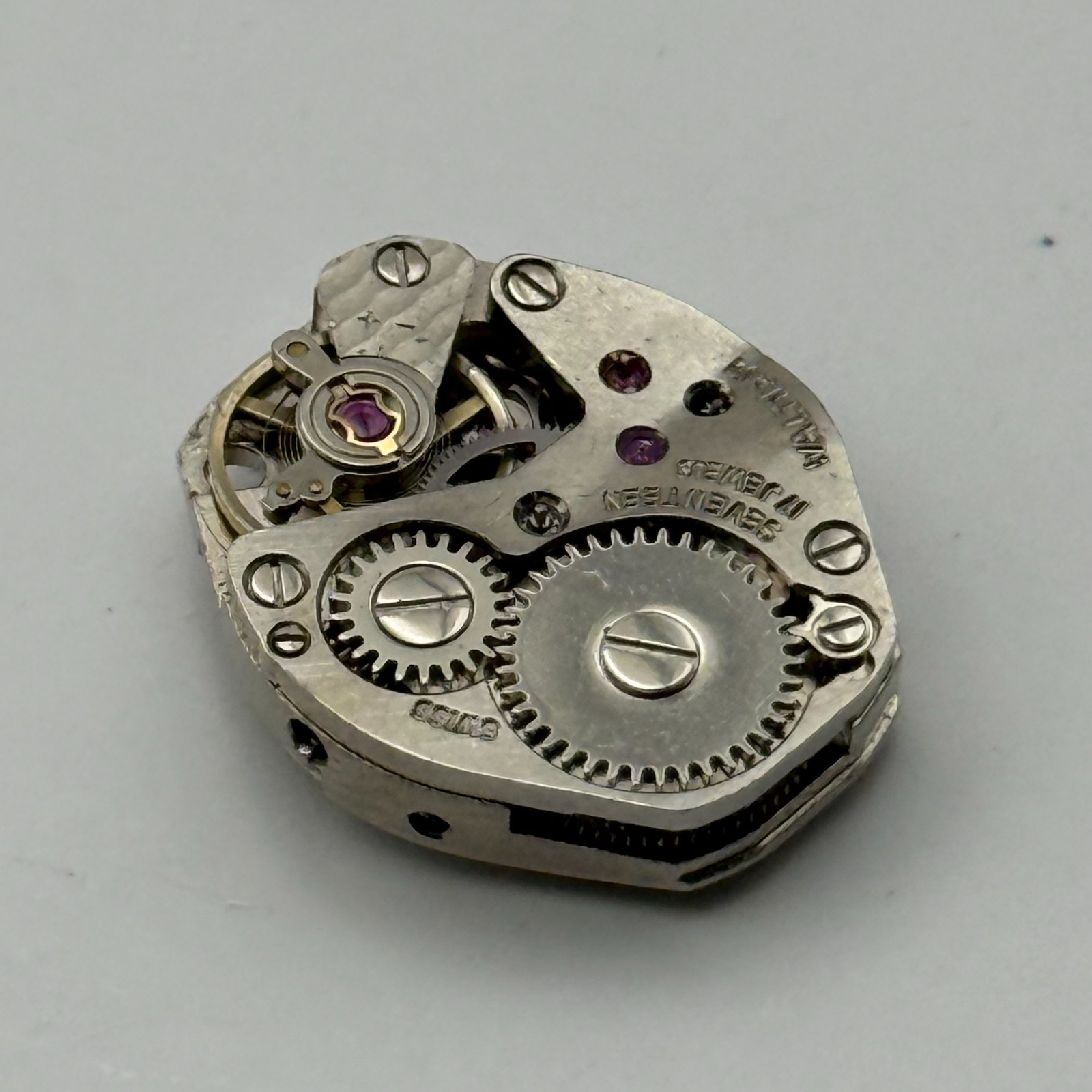 FHF 69-21 Watch Movement Waltham 17 Jewels Swiss Manual Wind Parts Repair 15.3mm