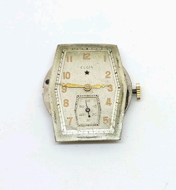 1935 Elgin Model 1 Grade 519 15J 8/0s Mechanical Watch Movement For Repair