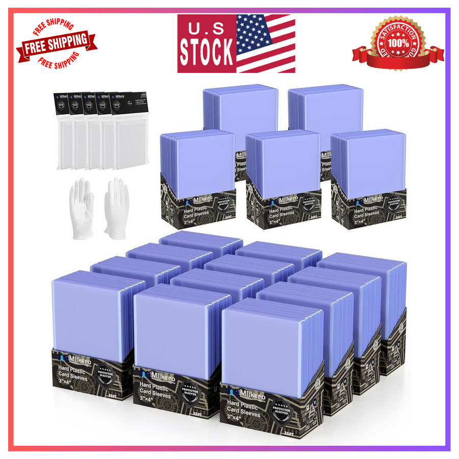Premium 3×4 Card Top Loaders Set 500 Card Sleeves & 500 Clear Sleeves