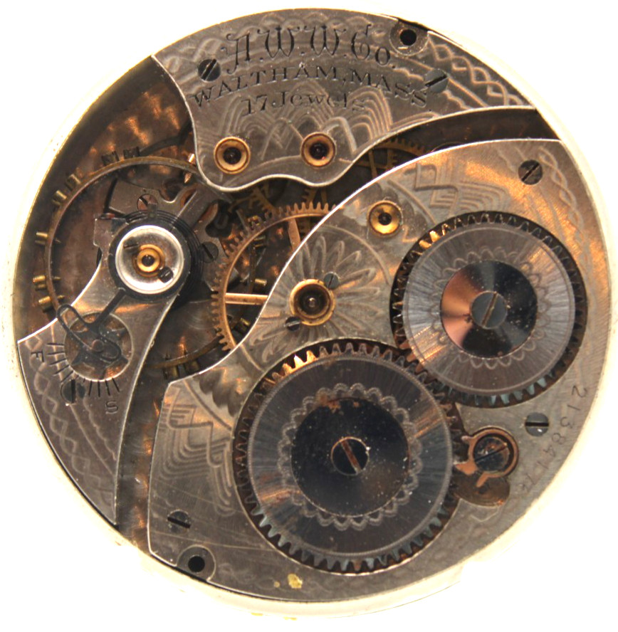 1917 WALTHAM POCKET WATCH MOVEMENT 21384176 GRADE 225 12s 17j (PT)