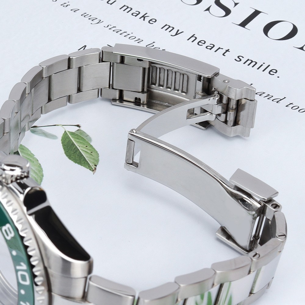 40mm Date Watch Case+Steel Strap explorer Ceramic Cyclop For Seiko NH35 ETA 2824