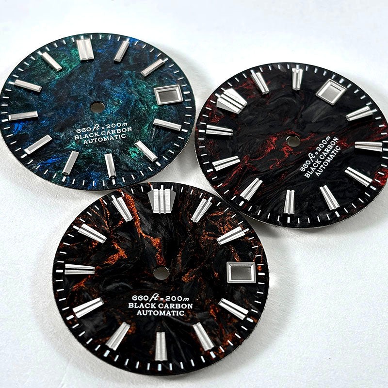 DS 28.5mm Dial Lava Carbon Fiber Blue Lume for NH35 Movement GS Mod SKX007 S MOD