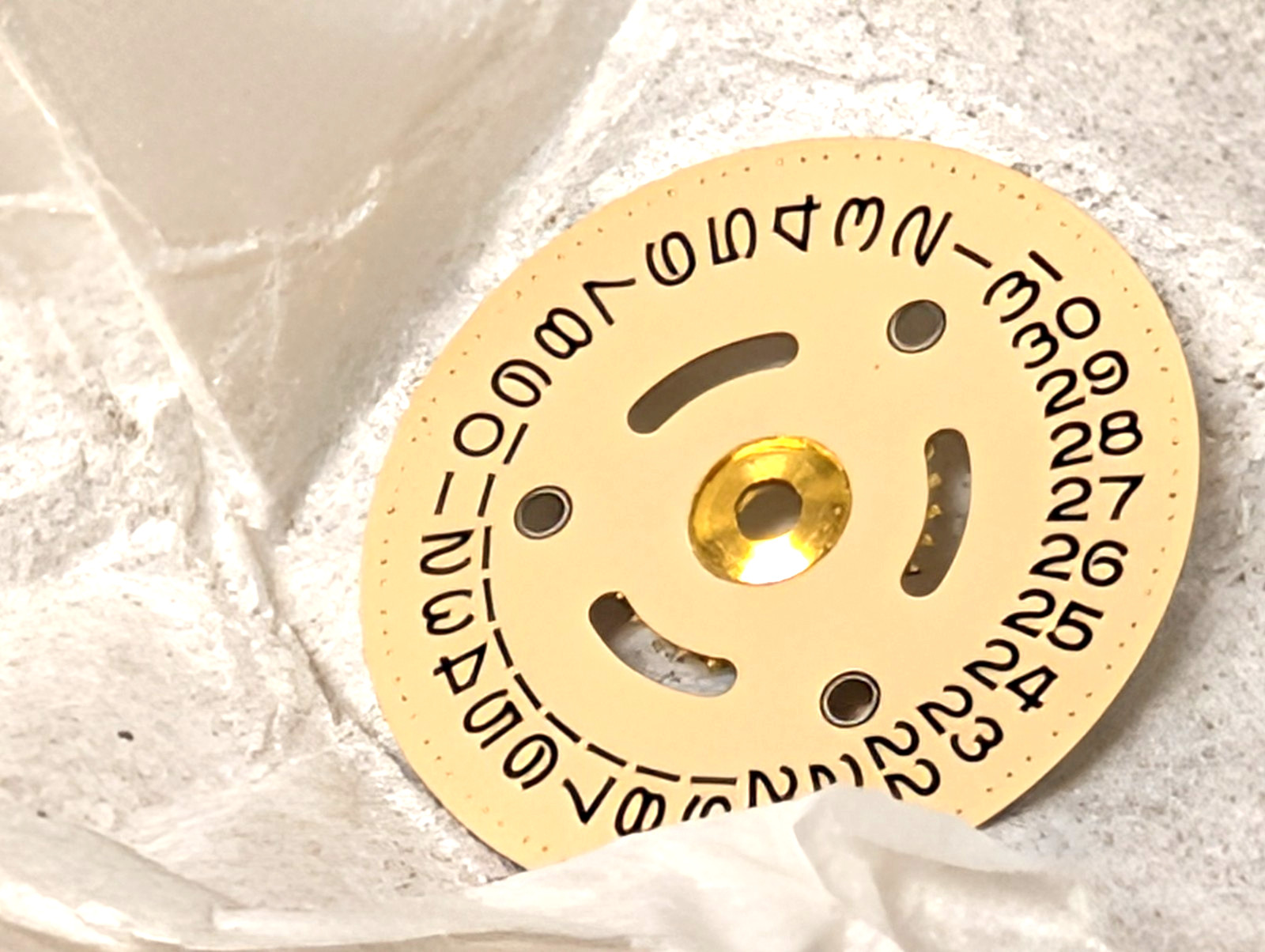 Original ROLEX 2030-4520 champagne Date Indicator/disc/disk for cal 1135 1165 –