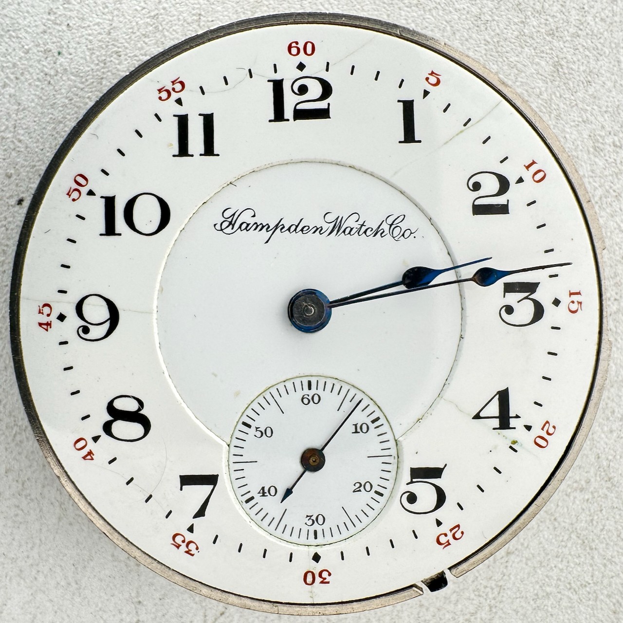 Antique 12s 1910 Hampden Double Sunk Hunter Pocket Watch Movement Dueber Grand