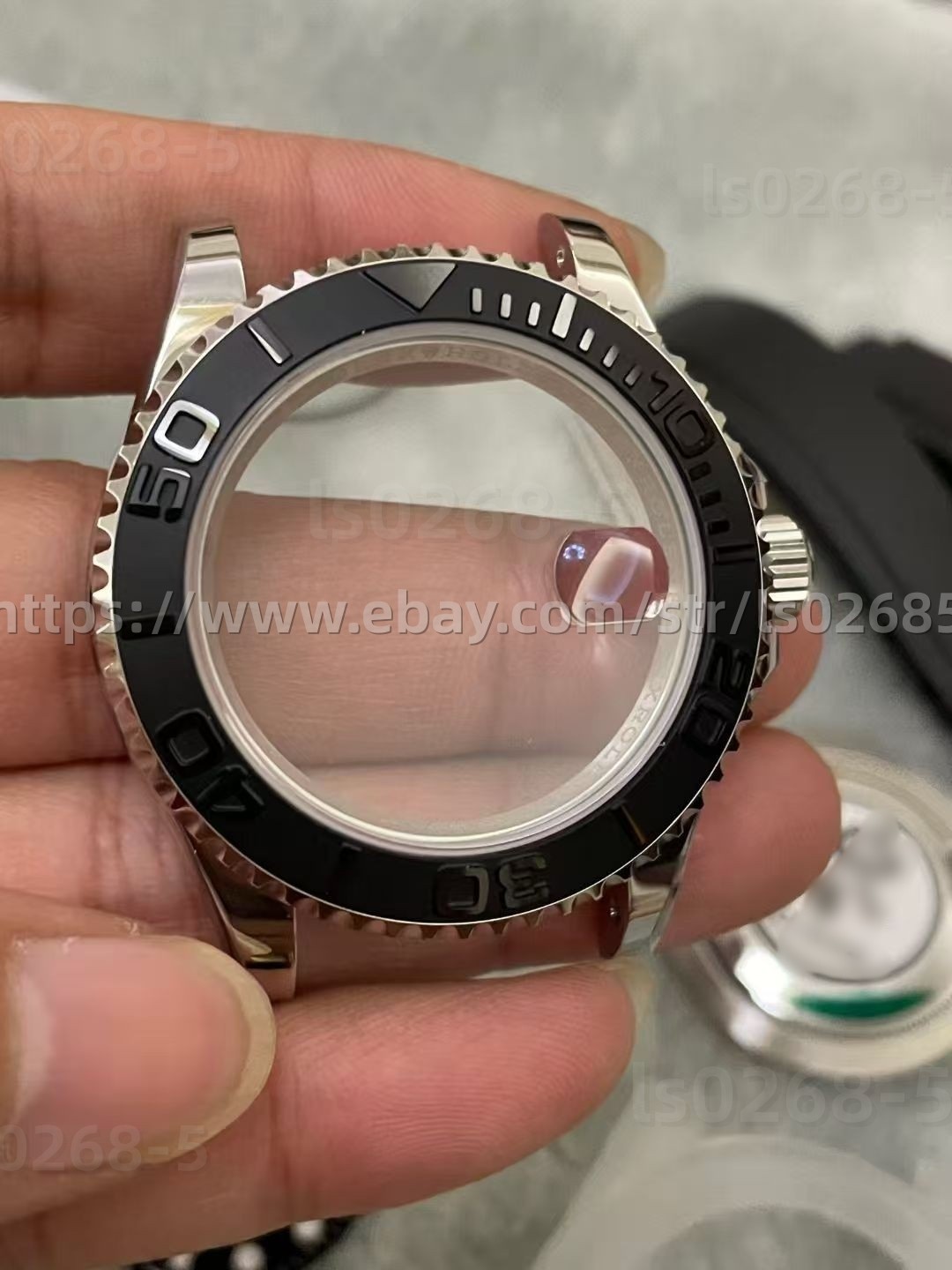 DIY SET for 3135 40MM Watch case + dial + hands + Strap sapphire