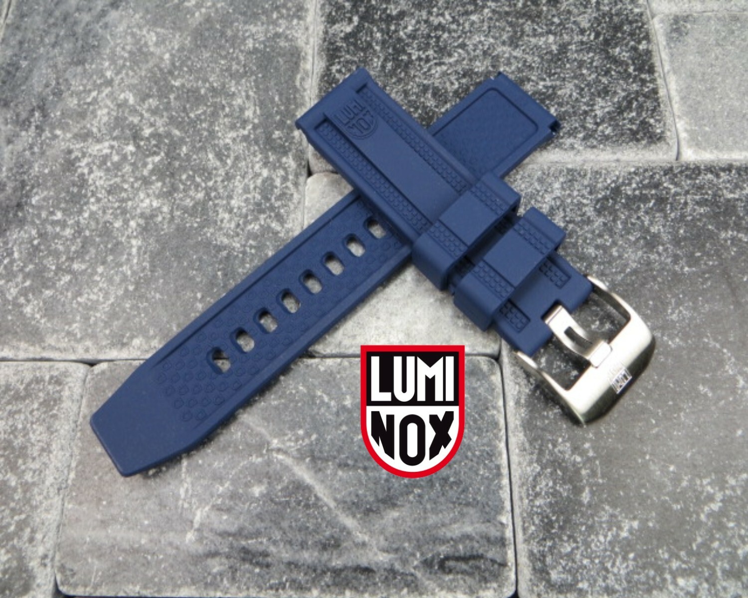 New 23mm LUMINOX Rubber Strap EVO Diver Watch Band XV 3050 3950 Navy Seal Blue x