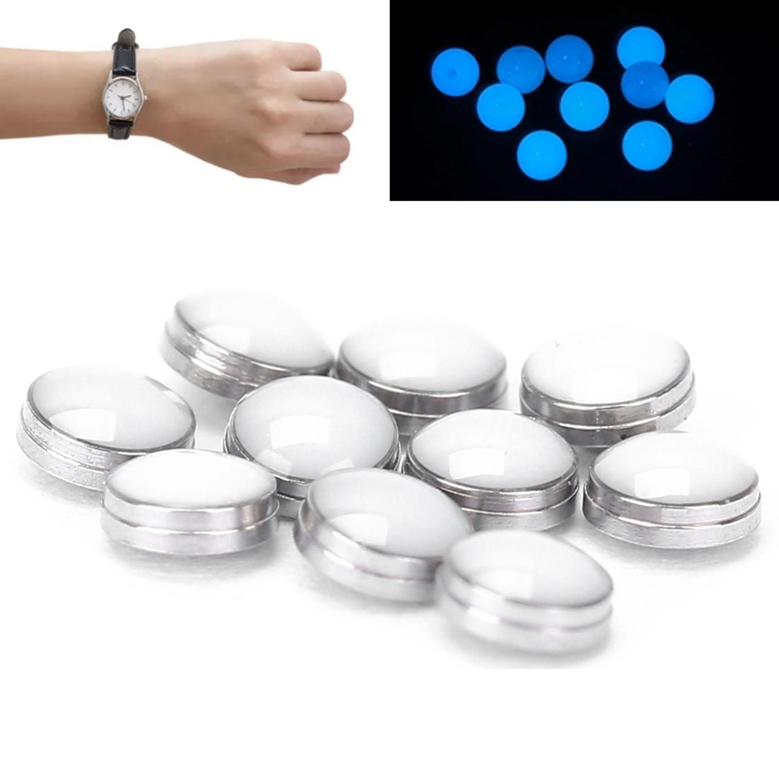 10* 2mm Pearl luminous green blue pip bezel insert Dot Silver gold watch Reapir