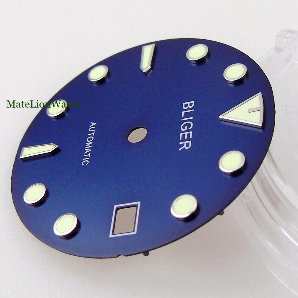 29mm For NH35/NH35A Sterile Watch Dial Date Window Black/Blue/Green 3/4 o’clock