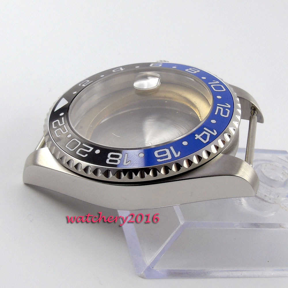 43mm Sapphire Glass Mens Watch Case Fit NH35A NH36A Movement Date Cyclops 316L