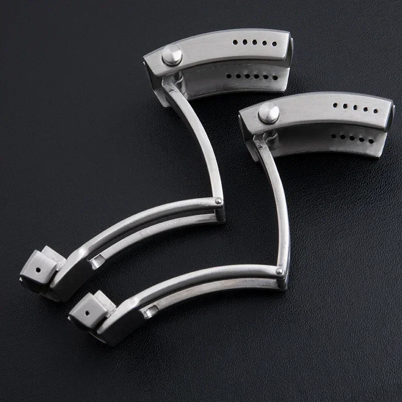 18 20mm Adjustbale SS Metal Fold Deployment Clasp For Breitling Strap Band