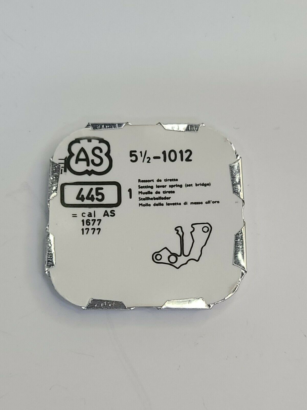 AS A SCHILD Cal. 1012 1677 1777 – Setting Lever Spring 5.5”’ Part 445 (BC025)