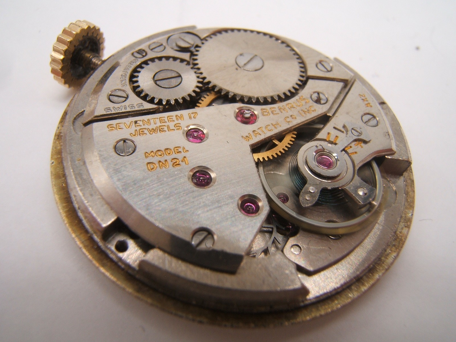 VTG BENRUS WRIST WATCH MOVEMENT 17J DN21 AXZ WORKING