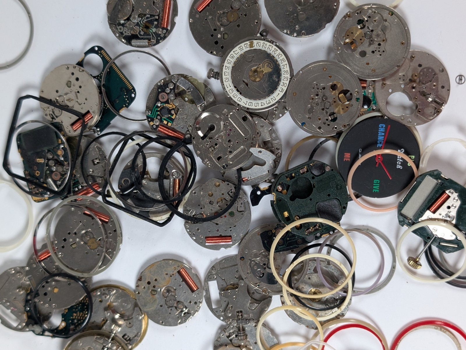 Vtg Watch Quartz Movement Parts Lot Watchmakers Estate SPARES REPAIR CRAFT
