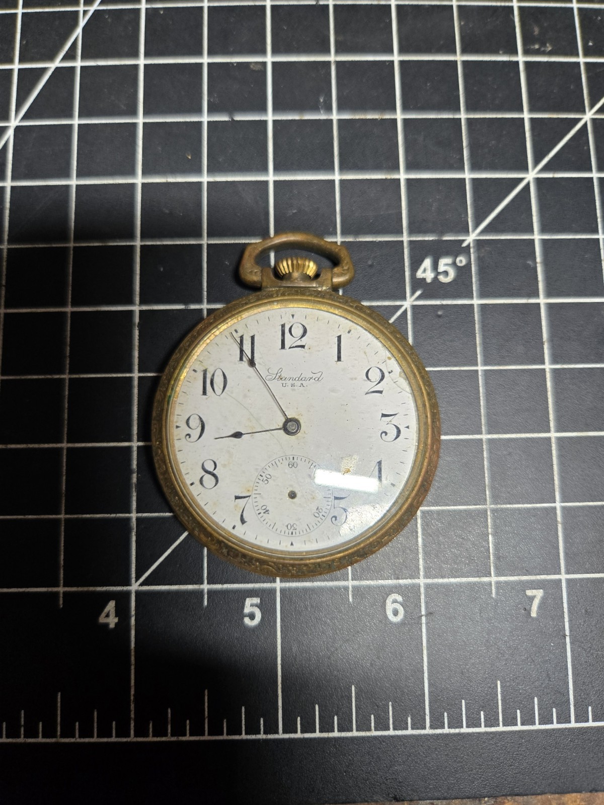 new york standard pocket watch grade 90 16s 7j vtg movement