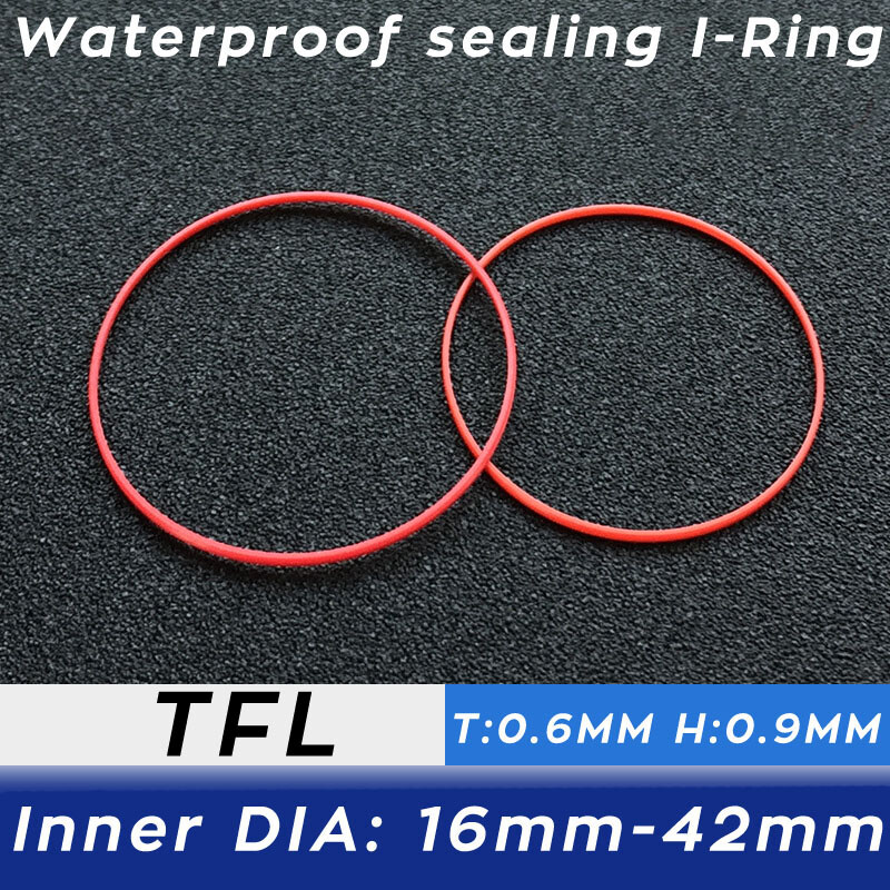 Red 0.6 0.9mm Gasket Watch Back Cover Water-proof I-Ring 16-42mm Rear Case Rings