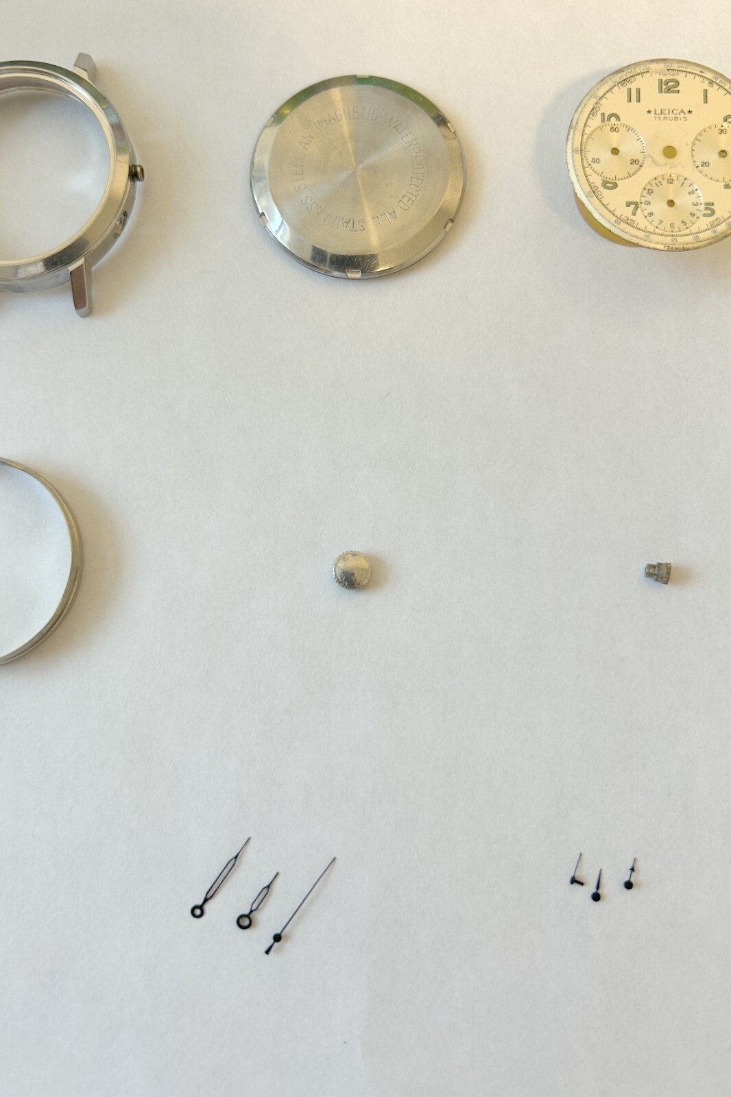 Wakmann Chronograph 37mm Parts Case Dial Tube Hand Crown Sub Second Venus 178
