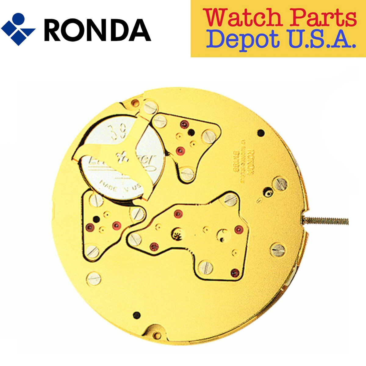 Ronda 5051.C Quartz Chronograph Movement, 3 Hands, Day/Date, 3 Eyes (Swiss Made)