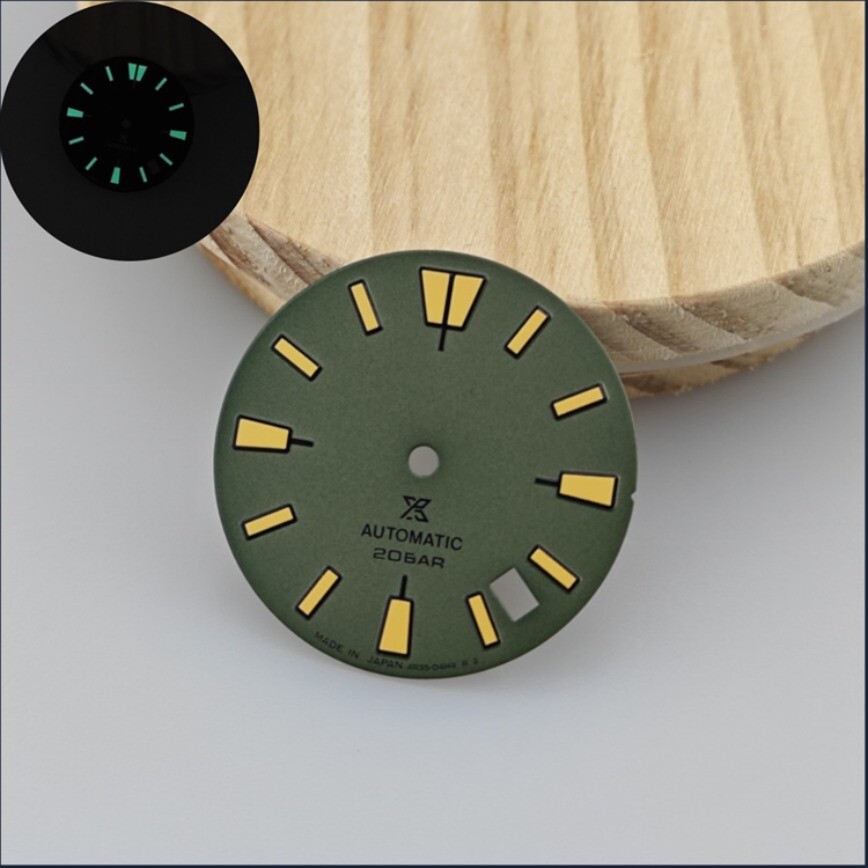 NH35 Dial 28.5mm Vintage Dial Green Luminous Fits NH35 NH36 Movement Watch Dial