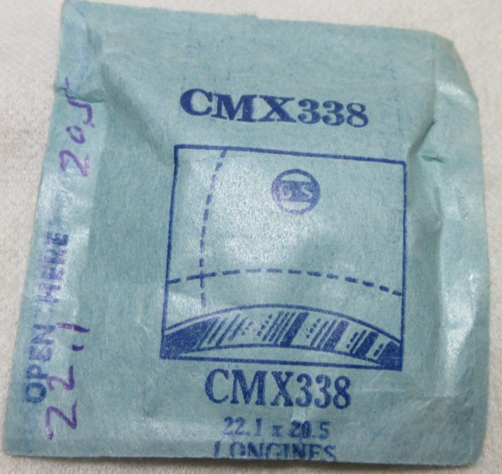 GS LONGINES WATCH CRYSTAL CMX338 WATCHMAKER REPLACEMENT 22.1 X 20.5 #338