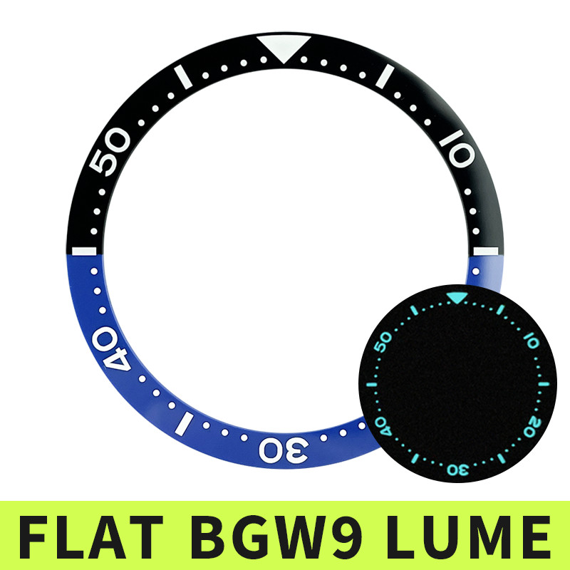BGW9 C3 Lume Blue Flat 38mm Ceramic Bezel Insert for SKX007 Mod – Brand New