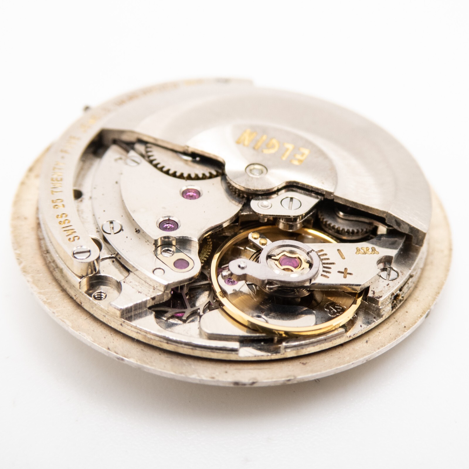 Vintage Lord Elgin Caliber 884 25-Jewel Wristwatch Movement, Runs & Keeps Time