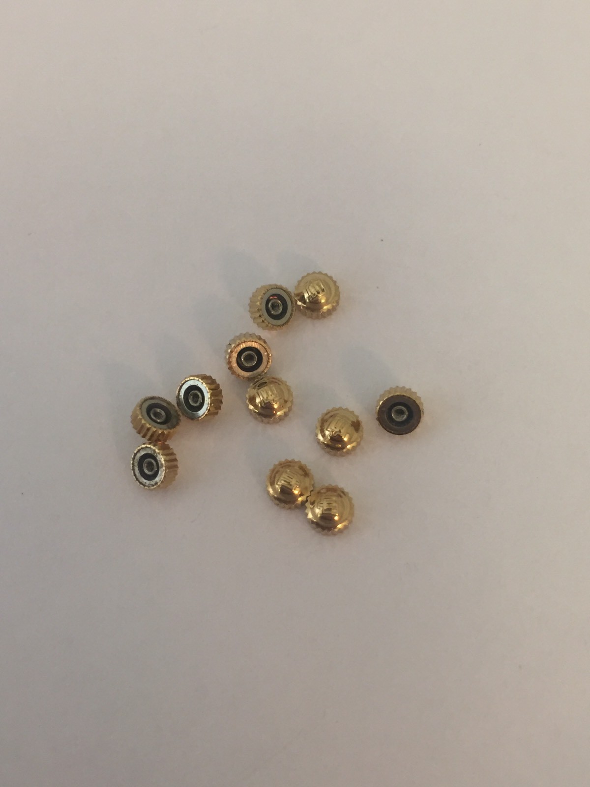 NOS Michel Herbelin Crown 3,75 X 2.5 Mm Tap 0.9 Tube 2.0 Yellow Gold Plated