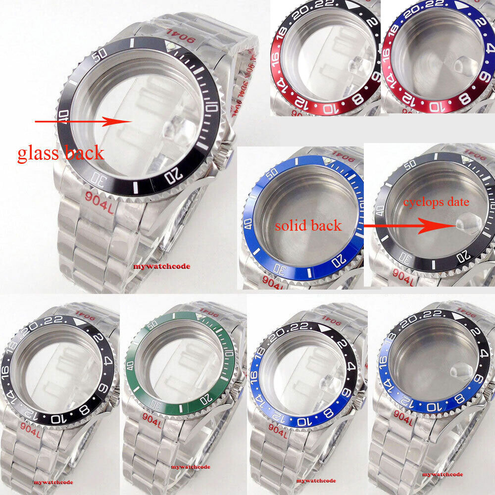 20ATM 40MM SUB Watch Case Ceramic Bezel Sapphire Glass Fit NH34A NH35 NH36 2824