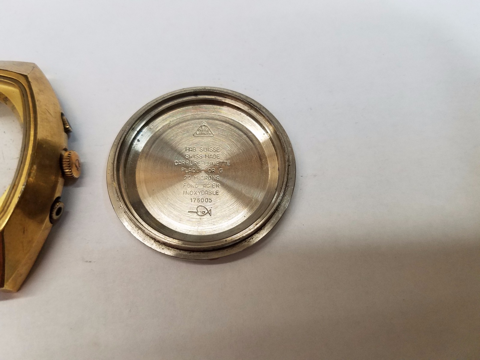 Omega Gold Plated case with Crown & Crystal Ref. 176.005
