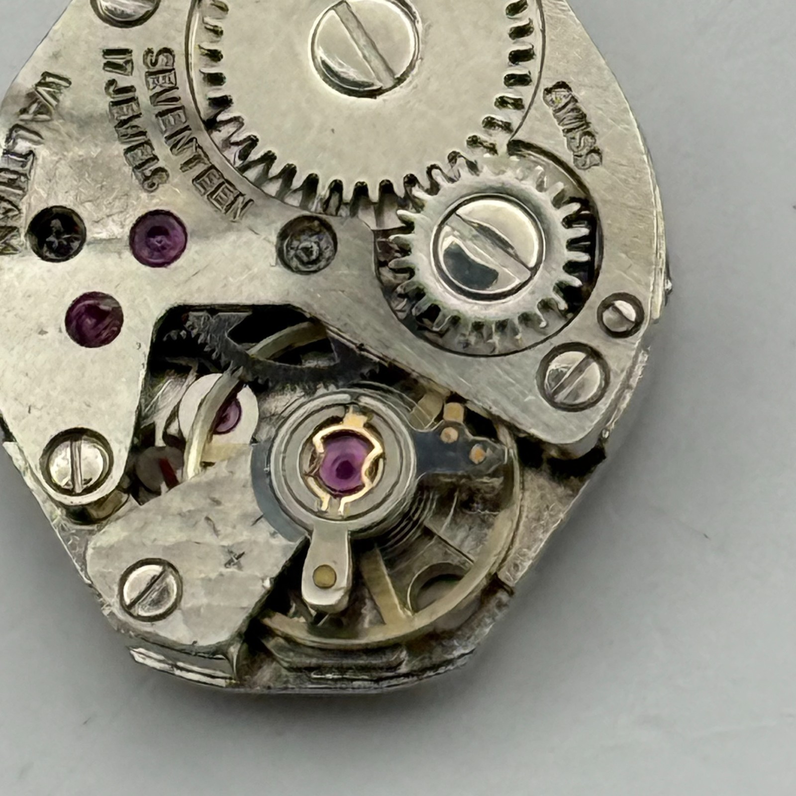 FHF 69-21 Watch Movement Waltham 17 Jewels Swiss Manual Wind Parts Repair 15.3mm