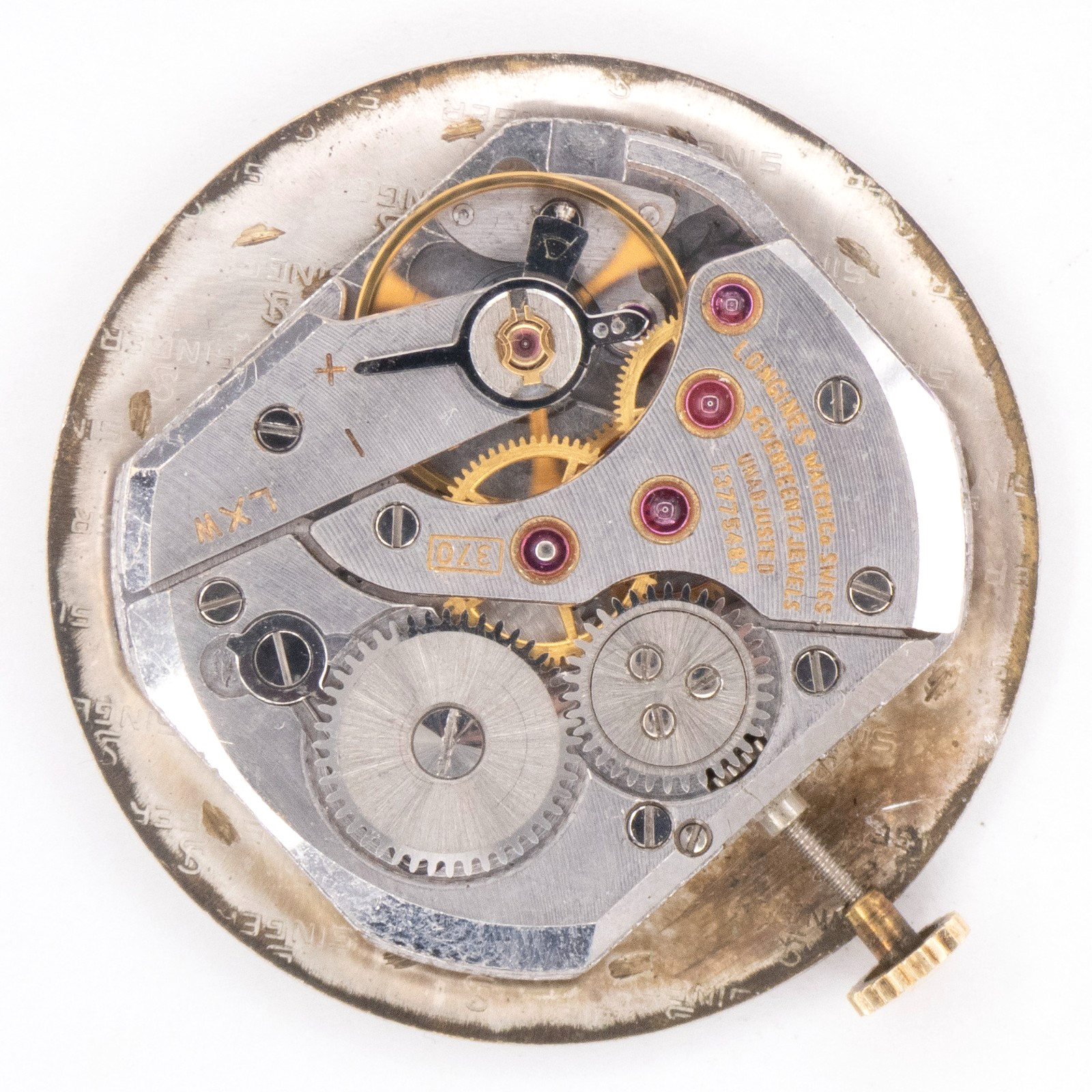 Vintage Longines Caliber 370 17-Jewel Wristwatch Movement, Runs