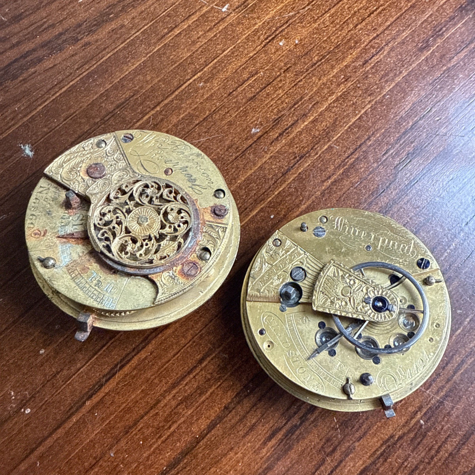 Antique W. M. Robinson Verge Fusee Liverpool Movement + Another Parts Repair.