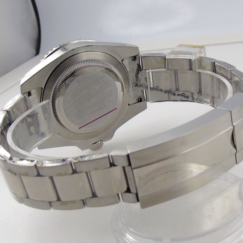 40mm Blue Red Watch Case 20ATM Diver Sapphire Glass Fit Automatic NH35A PT5000