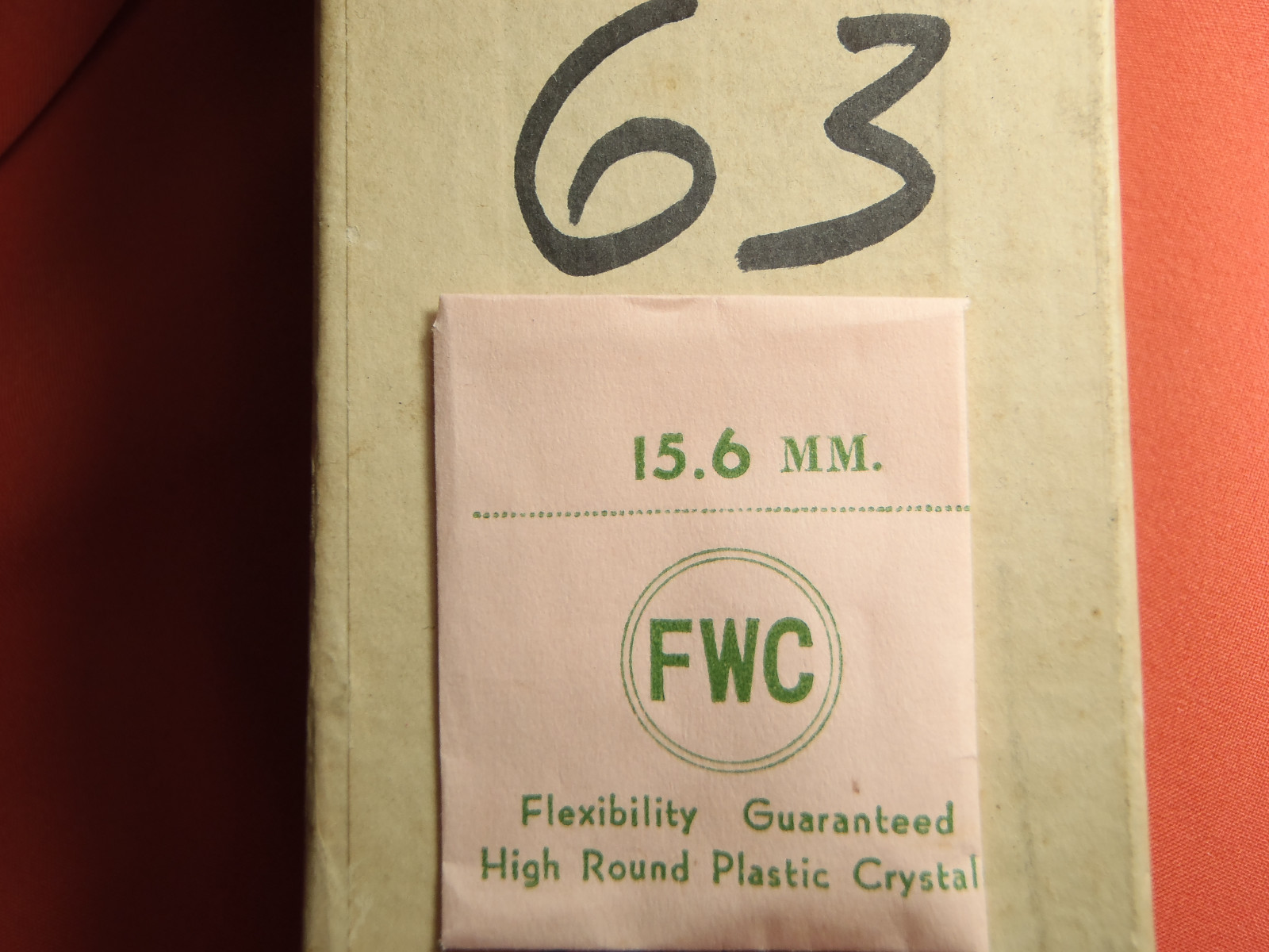 FWC Diamond Round inside Facet High Round Plastic Watch Crystal 15.6 MM Lot 63