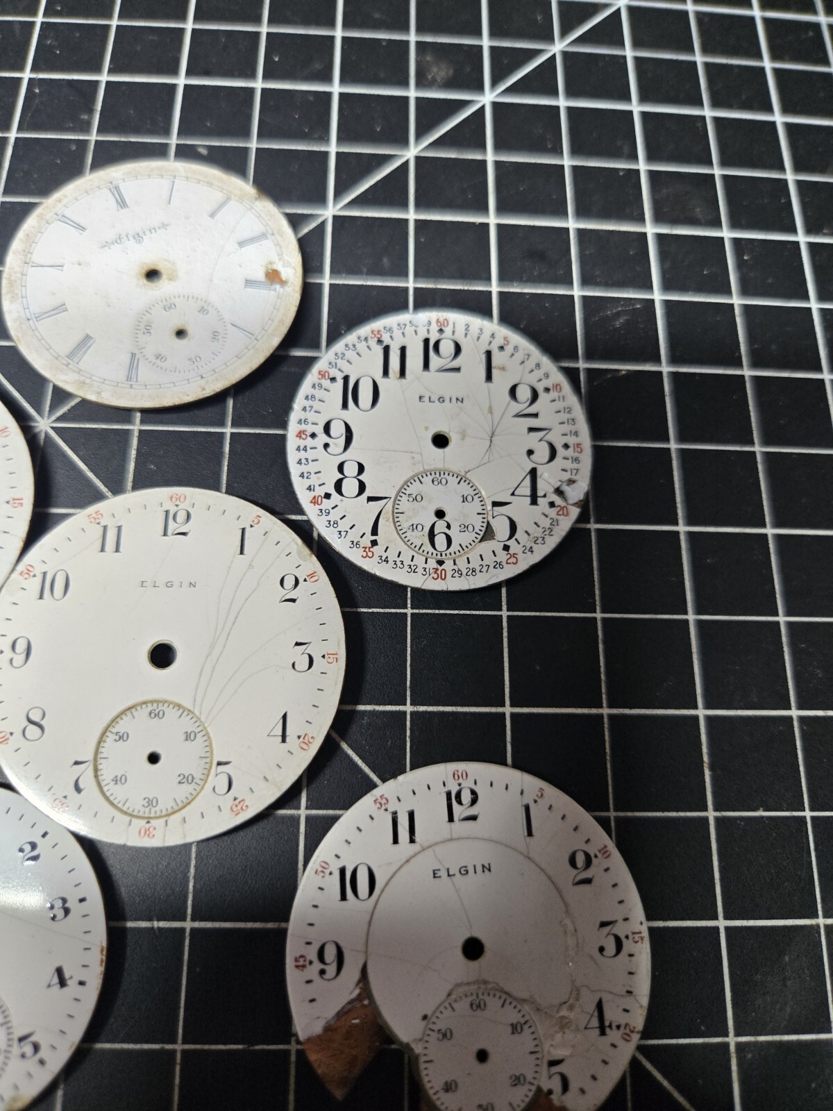 vintage elgin pocket watch dial lot repurpose steampubk craft sub railroad