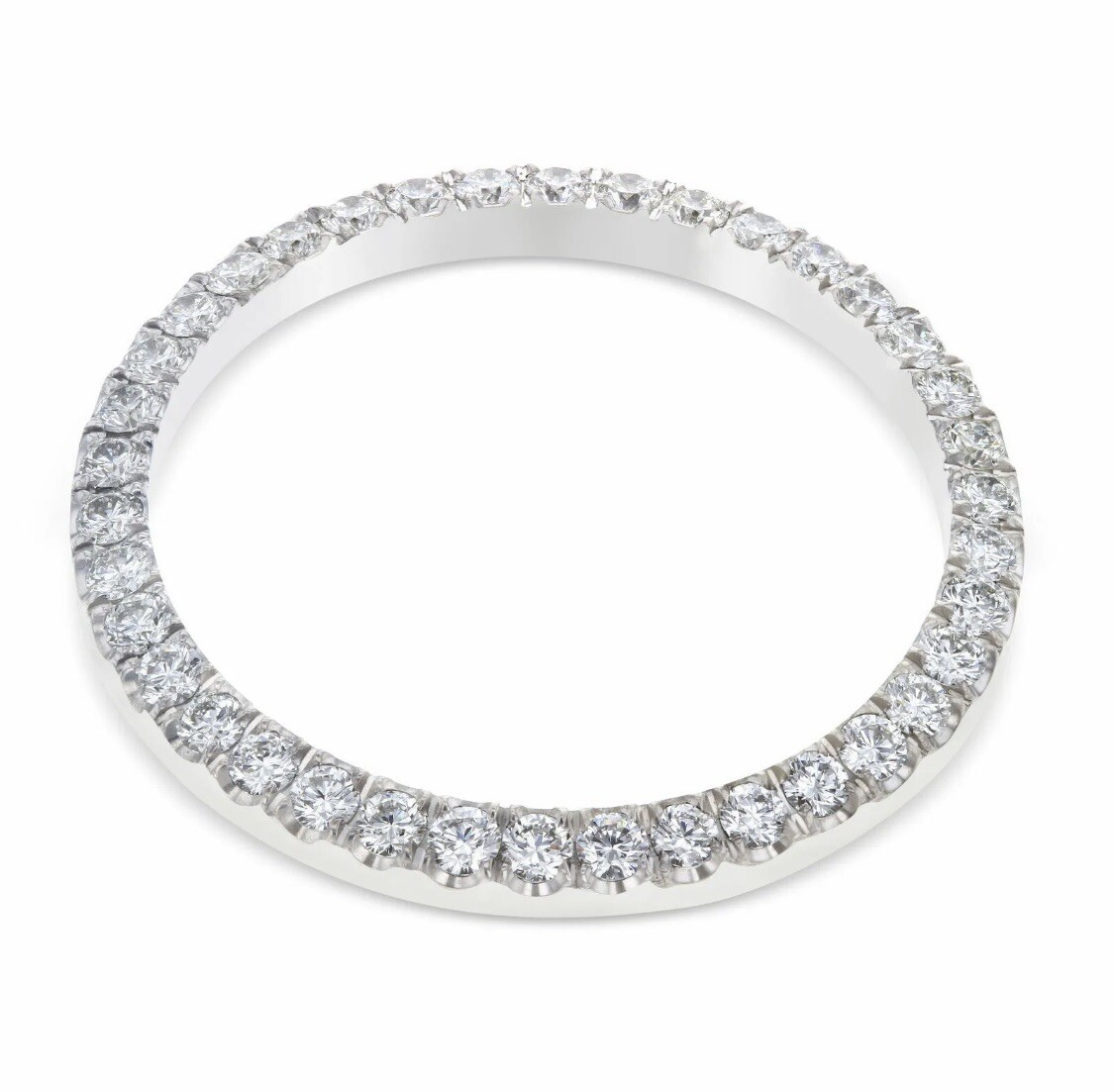 3CT Diamond Bezel 14K White Gold For Rolex Watch Natural Round Cut Brilliant 36m