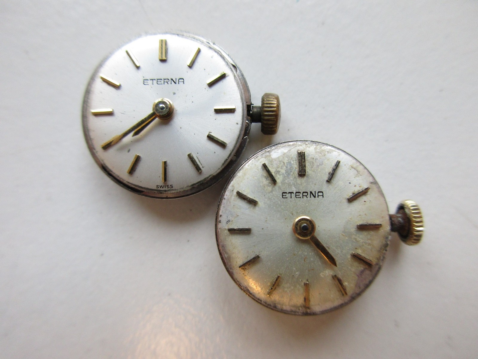 Eterna cal. 1418U Swiss vintage watch movements with dials – running
