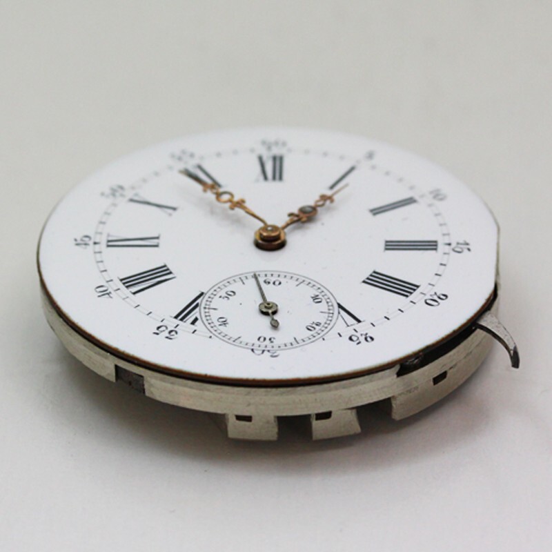 Swiss Rooster Trade Mark Pocket Watch Movement & Enamel Dial ca. 1890’s
