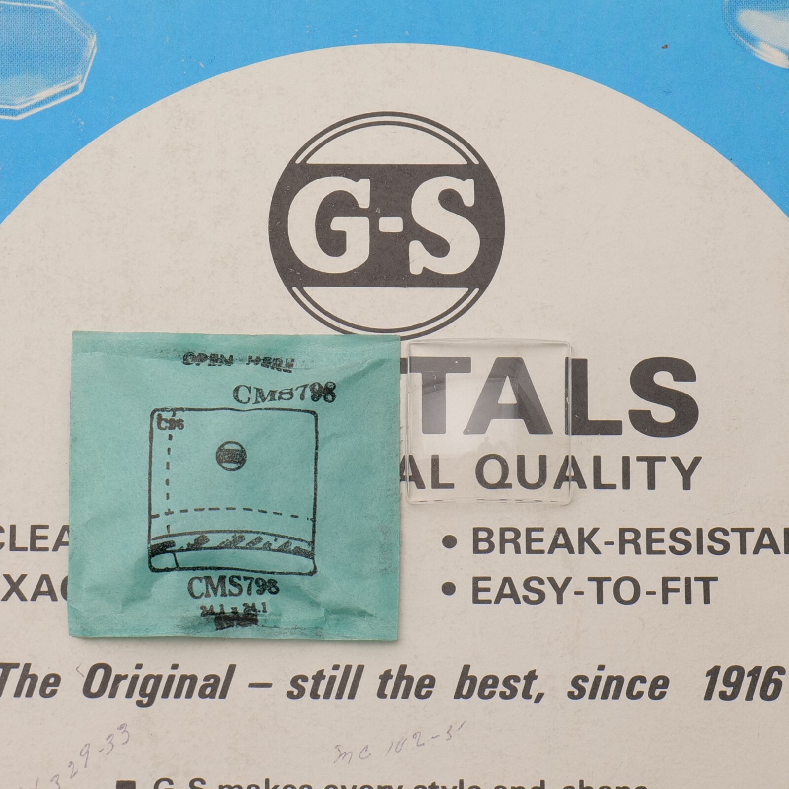 Vintage NOS GS Watch Crystal CMS798 New Old Stock – 24.1 x 24.1mm NEW (MS)