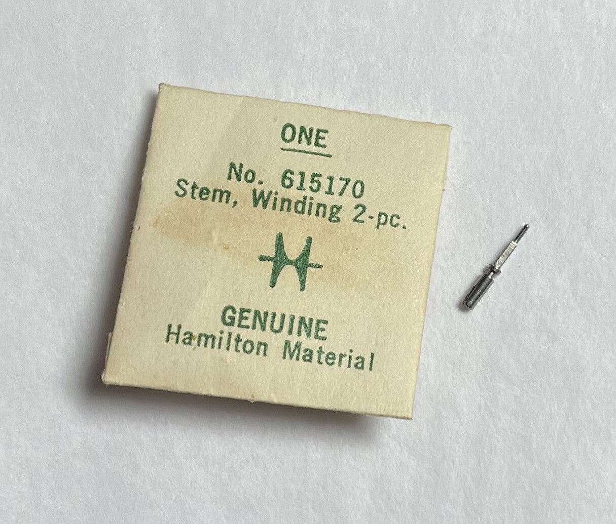 NOS Vintage Hamilton 500-500A-505 Two Piece Female Half Watch Stem Part # 615170